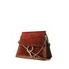 Chloé  Faye handbag  in gold leather  and red suede - 00pp thumbnail