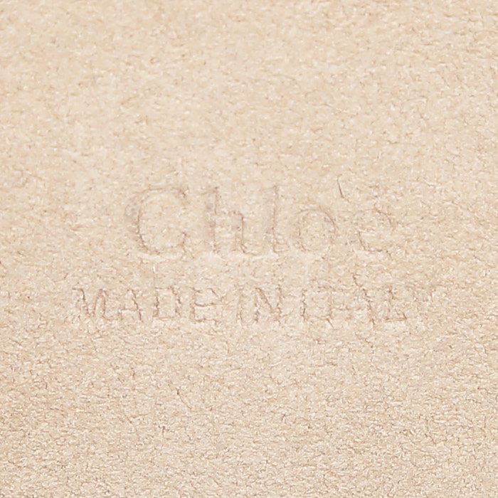 Sac à main Chloé  Faye en cuir gold et daim rouge - Detail D3