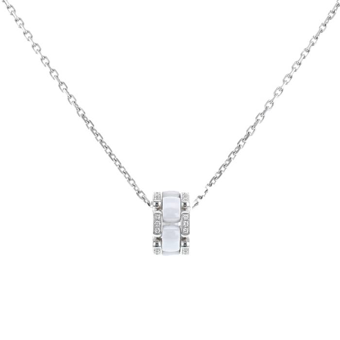 Collier Chanel Ultra en or blanc, céramique et diamants - 00pp