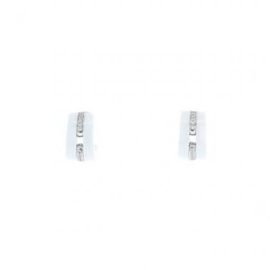 Orecchini flessibili Chanel Ultra in oro bianco, diamanti e ceramica