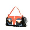 Fendi  Baguette handbag  in red, blue, white and black leather  and black furr - 00pp thumbnail