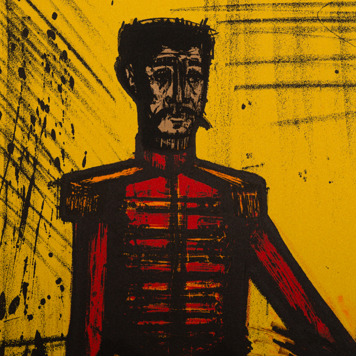 Bernard Buffet, "Le dompteur de lion", from the album "Mon cirque", lithograph in colors on paper, signed and numbered, of 1968 - Detail D1