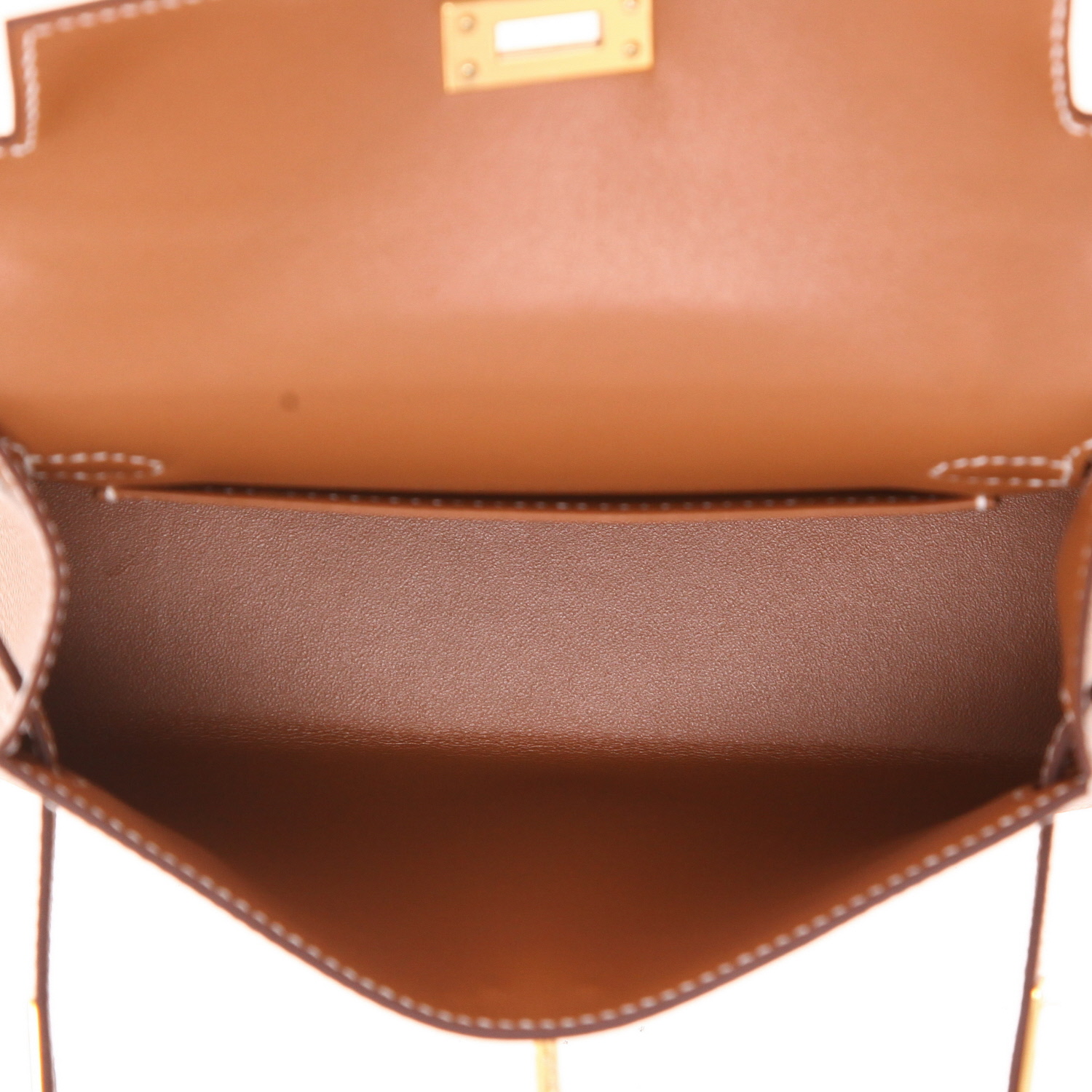 Hermès  Kelly 20 cm handbag  in gold epsom leather - Detail D3