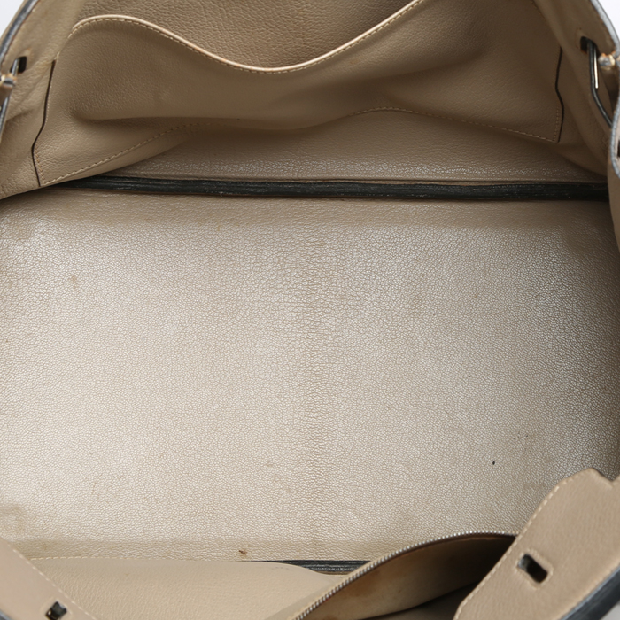 Bolso de mano Hermès  Birkin 35 cm en cuero togo gris tórtola - Detail D2