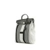 Mochila Hermès  Herbag - Backpack en lona gris y negra y cuero negro - 00pp thumbnail