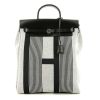 Zaino Hermès  Herbag - Backpack in tela grigia e nera e pelle nera - 360 thumbnail