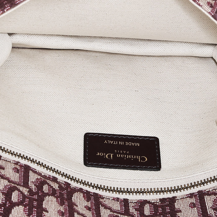 Dior  Dioraddict shoulder bag  in burgundy monogram canvas Oblique - Detail D2