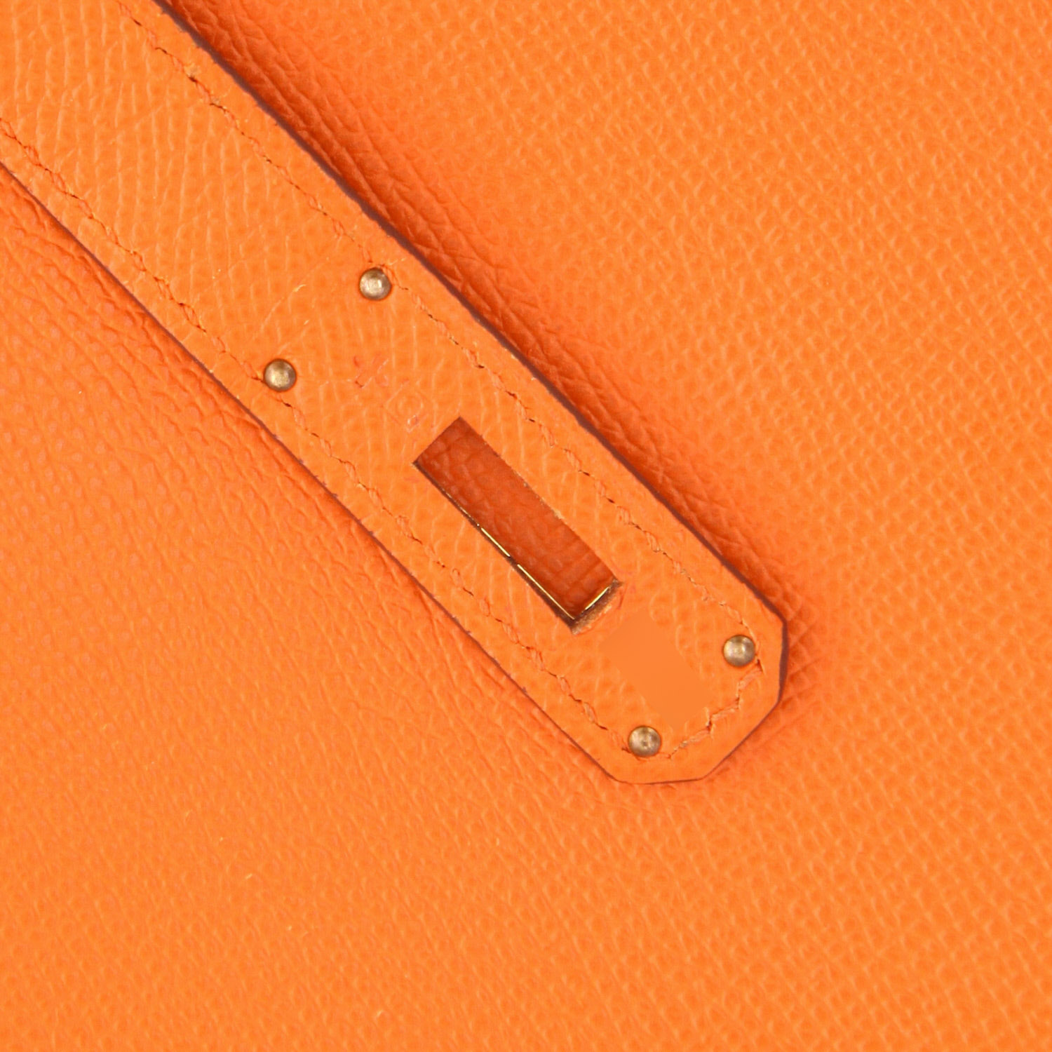 Borsa Hermès  Birkin 35 cm in pelle Epsom arancione - Detail D4
