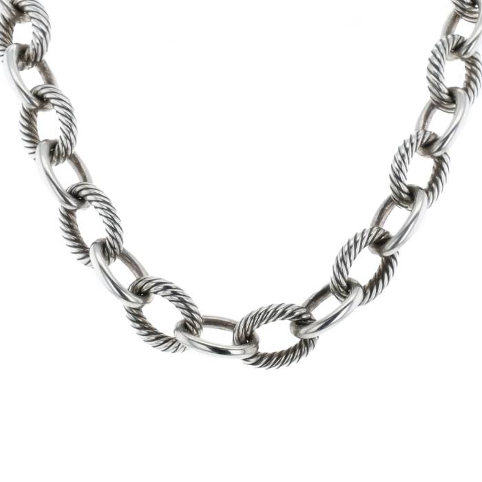 Flexible David Yurman Madison necklace in silver - 00pp