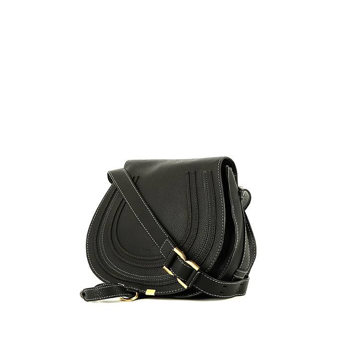 Chloé  Marcie shoulder bag  in black grained leather - 00pp