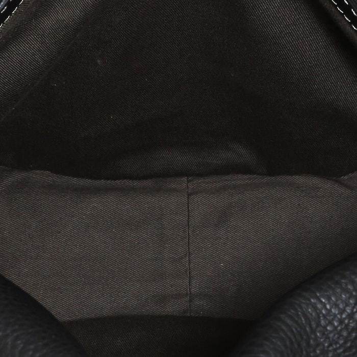 Bolso bandolera Chloé  Marcie en cuero granulado negro - Detail D2