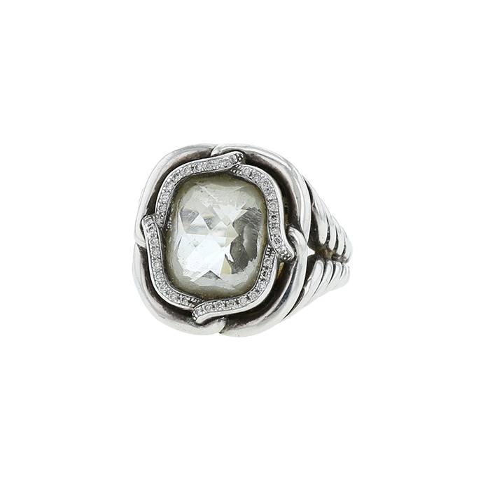 Anello David Yurman  in argento, cristallo di rocca e diamanti - 00pp