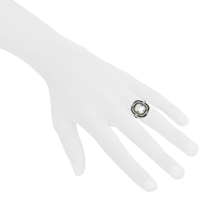 David Yurman  ring in silver, rock crystal and diamonds - Detail D1
