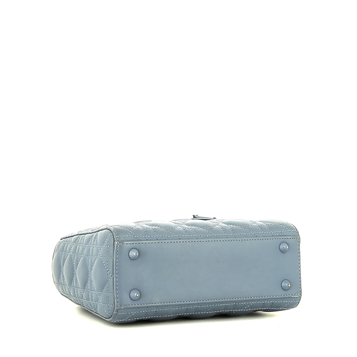 Borsa Dior  Lady Dior Edition Limitée in pelle cannage blu - Detail D5