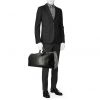 Bolsa de viaje Louis Vuitton  Keepall 55 en cuero Epi negro y cuero negro - Detail D1 thumbnail
