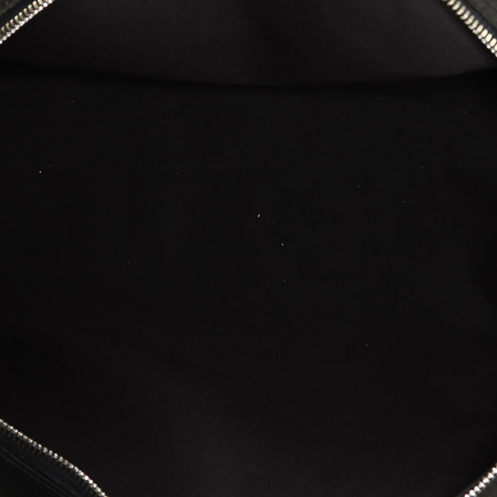Bolsa de viaje Louis Vuitton  Keepall 55 en cuero Epi negro y cuero negro - Detail D2