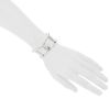 Hermès Cythère cuff bracelet in silver - Detail D1 thumbnail