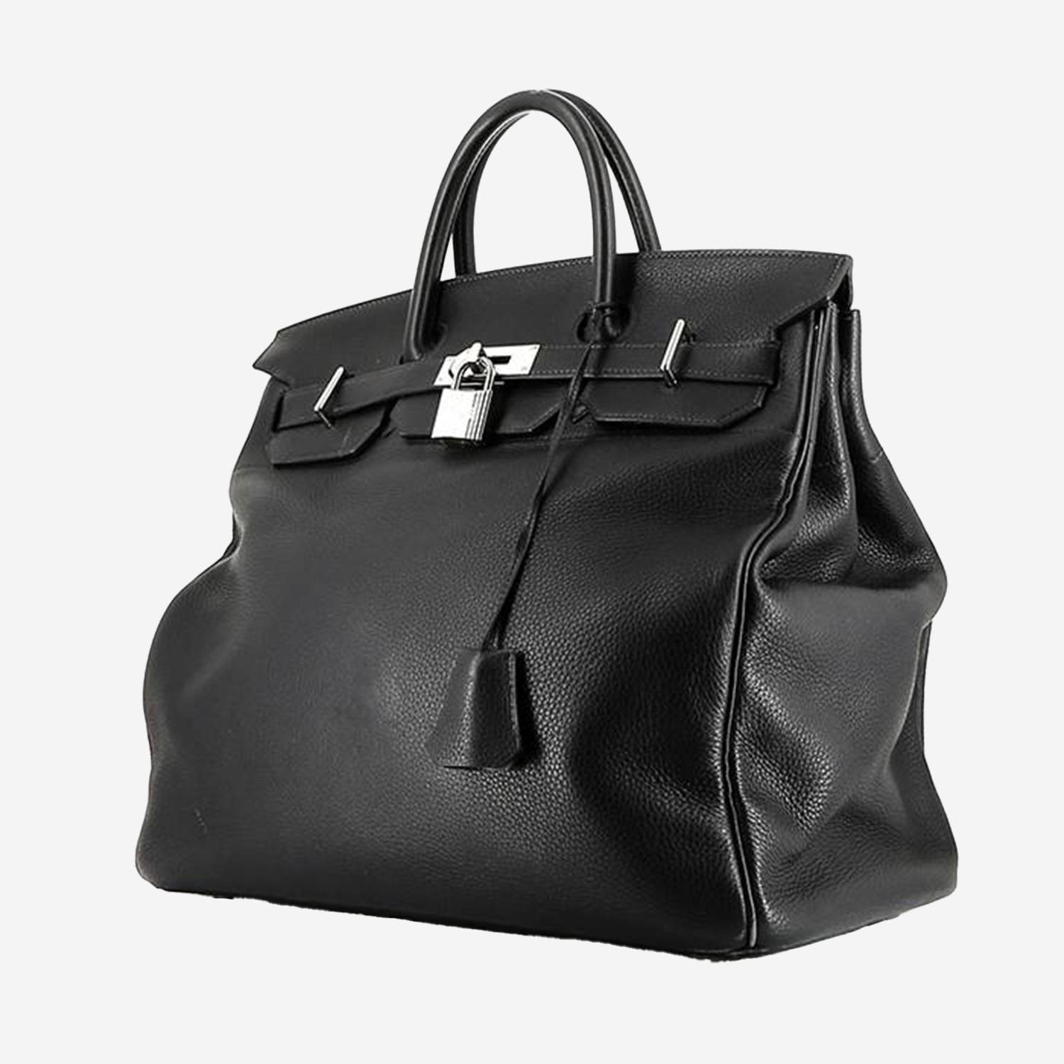 Sac de voyage Hermès  Haut à Courroies en cuir togo bleu