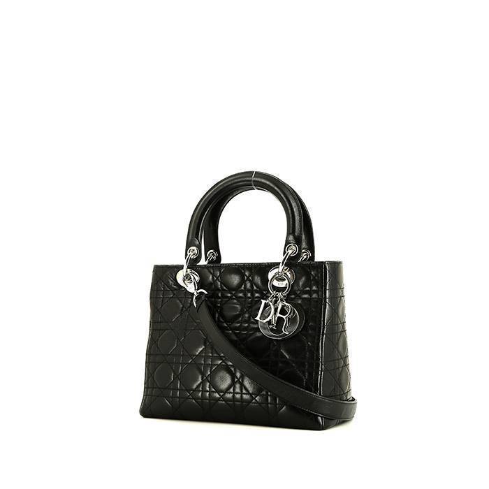 Dior  Lady Dior handbag  in black leather cannage - 00pp
