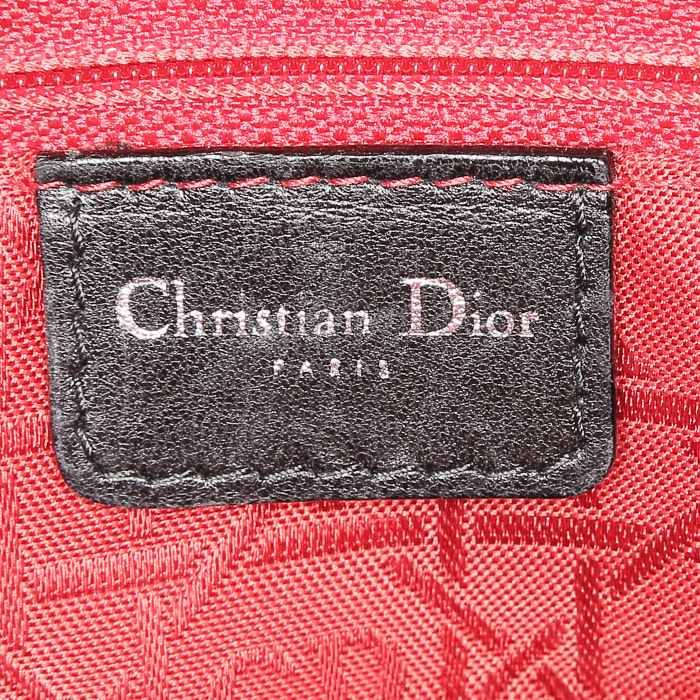 Dior  Lady Dior handbag  in black leather cannage - Detail D4