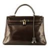 Hermès  Kelly 32 cm handbag  in brown box leather - 360 thumbnail