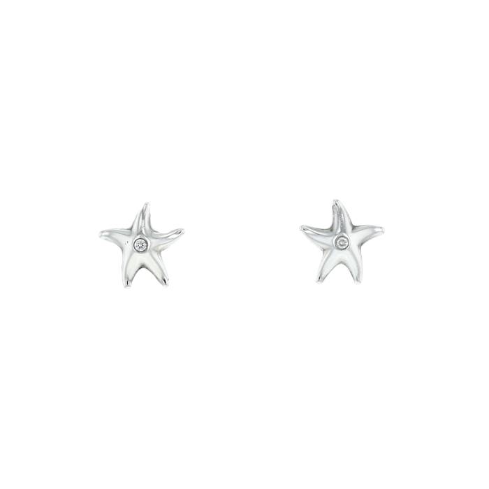 Tiffany & Co  earrings in silver and diamonds - 00pp