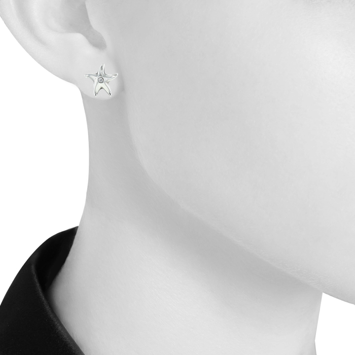 Tiffany
Co earrings in silver and diamonds - Detail D1