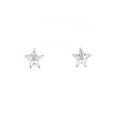 Paire de boucles d'oreilles Tiffany & Co  en argent et diamants
