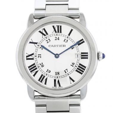 Montre Cartier Ronde Solo et acier Ref: 2934  Vers 2000