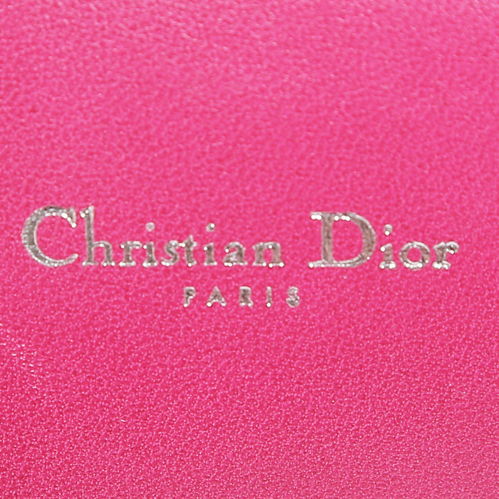 Dior  Promenade shoulder bag  in pink leather cannage - Detail D3