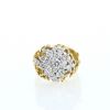 Vintage  ring in 14 carats yellow gold and diamonds - 360 thumbnail