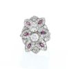 Vintage  ring in platinium, diamonds and ruby - 360 thumbnail