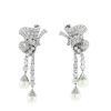 Vintage  earrings in platinium, diamonds and pearls - 00pp thumbnail