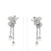 Vintage  earrings in platinium, diamonds and pearls - 360 thumbnail