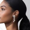 Vintage  earrings in platinium, diamonds and pearls - Detail D1 thumbnail