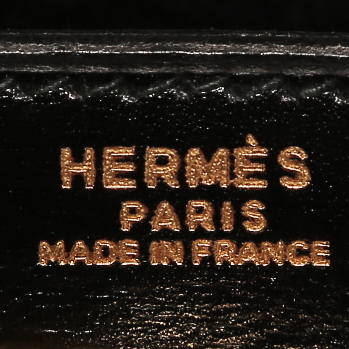 Bolso de mano Hermès  Kelly 32 cm en cuero box negro - Detail D4