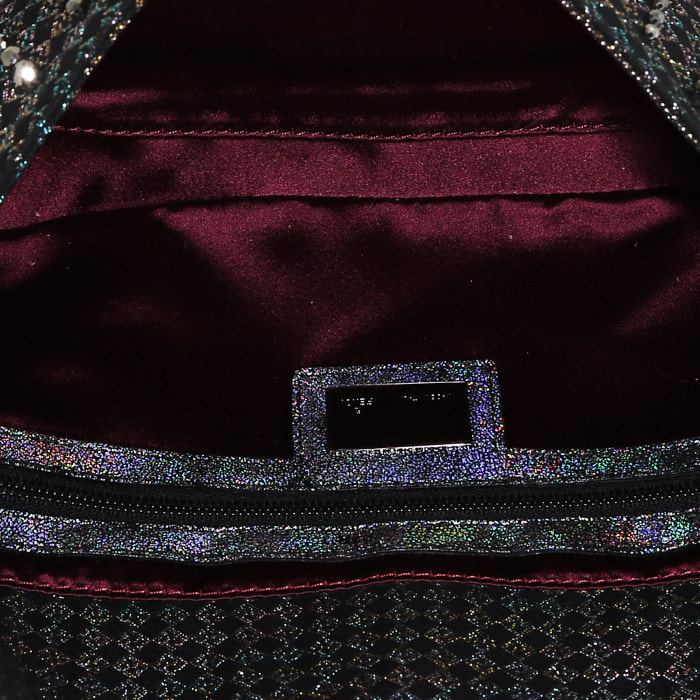 Borsa Fendi  Baguette in paillettes argento e pelle argento - Detail D2