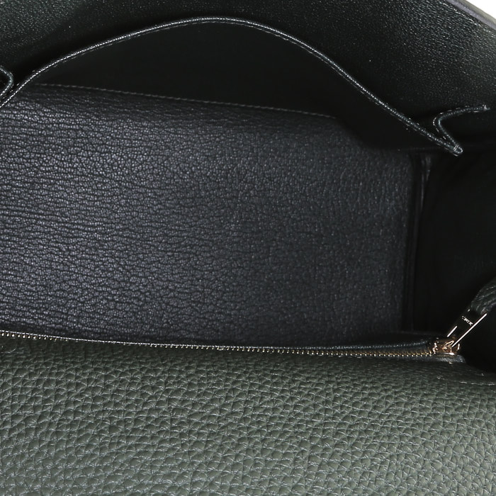 Borsa Hermès  Kelly 25 cm in pelle togo verde scuro - Detail D3