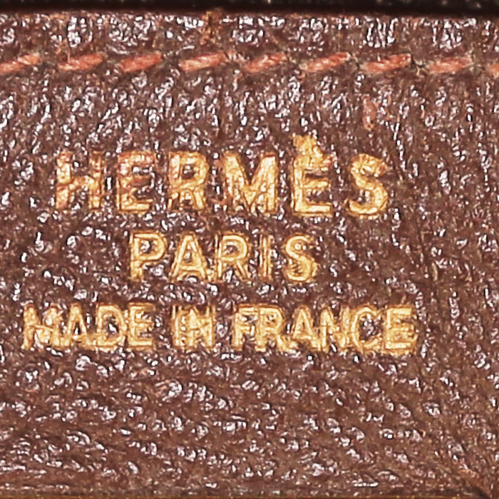 Borsa Hermes Haut à Courroies 32 cm in pelle taurillon clemence marrone cioccolato - Detail D3