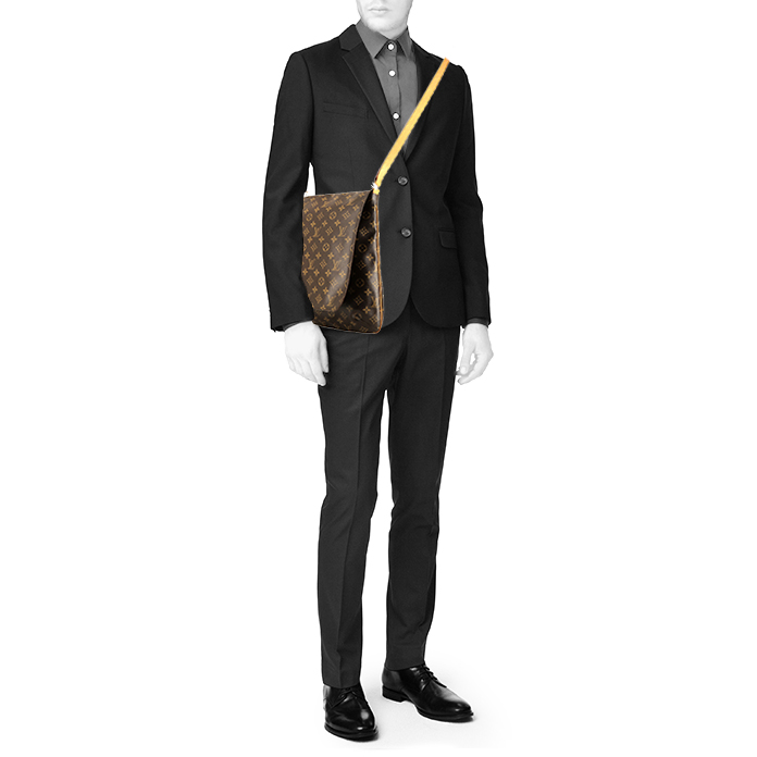 Sac besace Louis Vuitton  Musette Salsa en toile monogram et cuir naturel - Detail D1