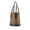 Louis Vuitton  Bucket shopping bag  in brown damier canvas  and brown leather - 00pp thumbnail