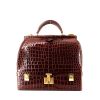 Bolso de mano Hermès  Malette en cocodrilo marrón - 360 thumbnail