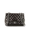 Chanel  Timeless Jumbo shoulder bag  in plum patent quilted leather - 360 thumbnail