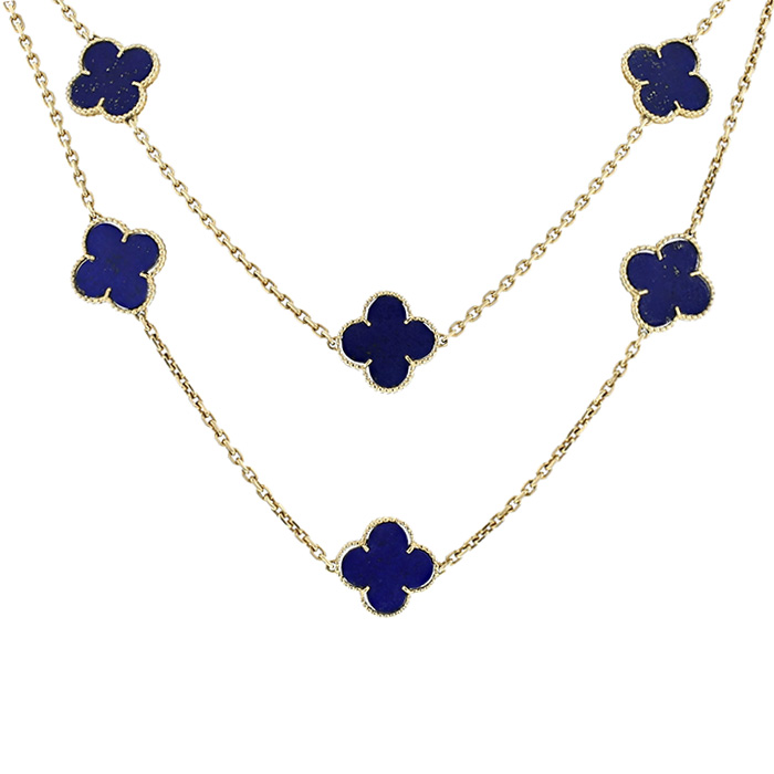 Van Cleef & Arpels Alhambra long necklace in yellow gold and lapis-lazuli - 00pp