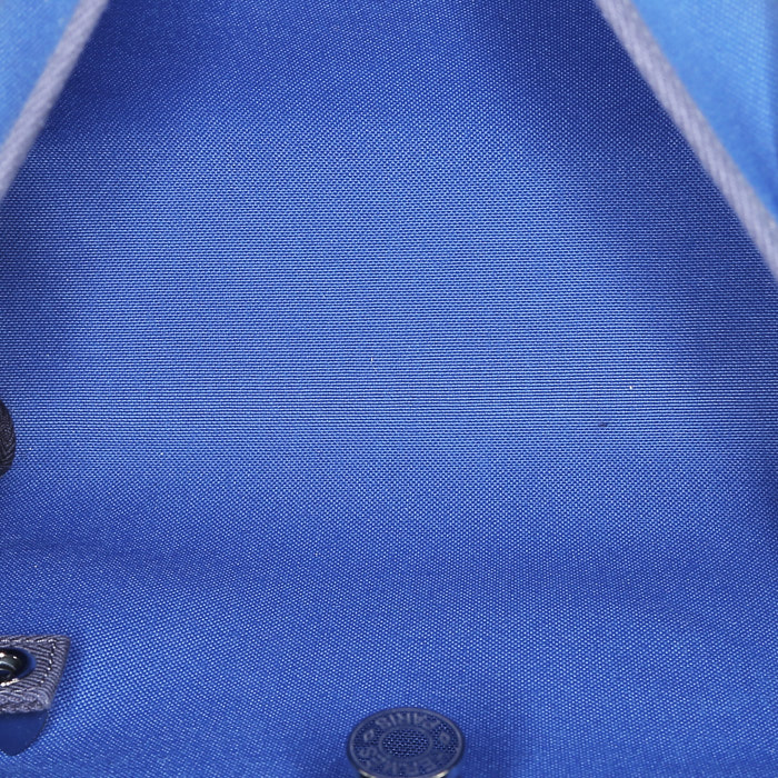 Bolso bandolera Hermès  Herbag en lona azul eléctrico y cuero box azul - Detail D3