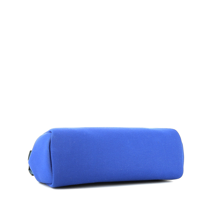 Hermès  Herbag shoulder bag  in electric blue canvas  and blue box leather - Detail D5