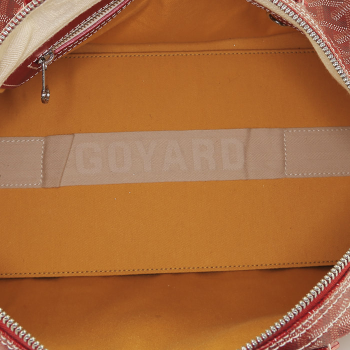 Sac de voyage Goyard Croisière en toile monogram rouge - Detail D3