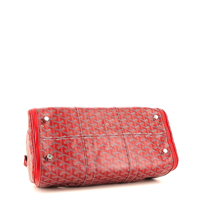 Sac de voyage Goyard Croisière en toile monogram rouge - Detail D5
