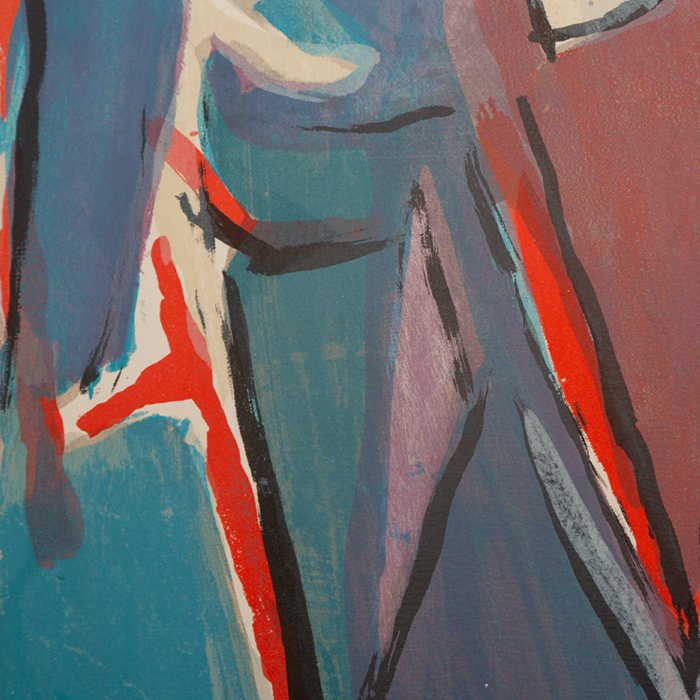 Bram van Velde, "Composition XLVI", lithograph in colors on paper, signed and numbered, of 1980 - Detail D1