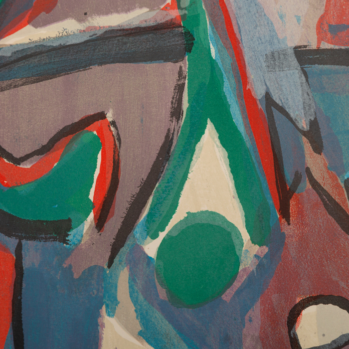 Bram van Velde, "Composition XLVI", lithograph in colors on paper, signed and numbered, of 1980 - Detail D3